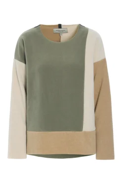 HSCPH BLUSE PATCH BLUSE PATCH - 1407 - DUSTY GREEN /KIT/CAMEL Best