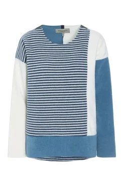 HSCPH BLUSE PATCH BLUSE PATCH - 1407 - DUSTY BLUE/OW/BLUE STRIPE Hot