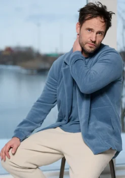 HSCPH CARDIGAN CARDIGAN - 1027C - DUSTY BLUE New
