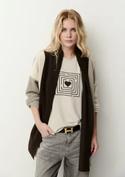 HSCPH CARDIGAN PATCH CARDIGAN PATCH - 7172 - CHOCOLATE/ELEPH/KIT New