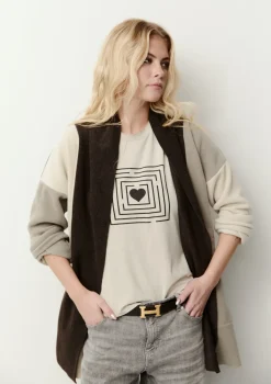 HSCPH CARDIGAN PATCH CARDIGAN PATCH - 7172 - CHOCOLATE/ELEPH/KIT New