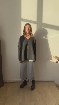 HSCPH FARE HOEN 3/4 ÄNGE FLARE HOSEN 3/4 LÄNGE - 2115 - LIGHT GREY