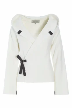 HSCPH KAICHE FEECE WICKE CARDIGAN KLASSISCHE FLEECE WICKEL CARDIGAN - 1009 - OFF WHITE Clearance