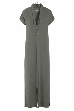 HSCPH ANGE KEID V-AUCHNITT LANGE KLEID V-AUSSCHNITT - 98067 - DUSTY GREEN