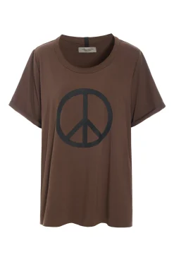 HSCPH TEE PEACE PRINT TEE PEACE PRINT - 96066 - CHOCOLATE