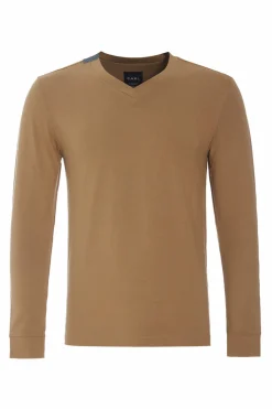 HSCPH T-HIRT V-AUCHNITT ANGAR T-SHIRT V-AUSSCHNITT LANGARM - 1021C - CAMEL Online